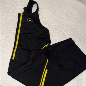 Stella McCartney by adidas Black & Yellow Women's Active Jumpsuit biker style